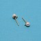 Iron Stud Earring Findings, with Acrylic Imitation Pearl Beads and Loop, Light Gold, 17x6.5mm, Hole: 0.8mm, Pin: 0.8mm