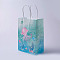 kraft Paper Bags, with Handles, Gift Bags, Shopping Bags, Ocean Theme, Rectangle, Medium Turquoise, 21x15x8cm
