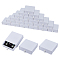 24Pcs Square Cardboard Jewelry Package Drawer Boxes, with Sponge Inside, for Earrings, Neckalces, Rings, White, 9.05x9.05x3.05cm