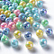 Opaque Acrylic Beads, AB Color Plated, Round, Mixed Color, 8x7mm, Hole: 2mm, about 1745pcs/500g
