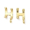 Brass Stud Earring Findings, Rack Plating, Long-Lasting Plated, Letter H, Golden, Tray: 6x3.5mm, 14x7.5mm, Hole: 1.6mm, Pin: 12x1mm