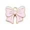 Alloy Enamel Pendants, Bowknot Charms, Golden, Lavender Blush, 15x16x2mm, Hole: 2mm