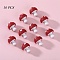 10Pcs Mushroom Silicone Focal Beads, Red, 18mm, Hole: 2mm