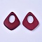Wood Pendants, Dyed, Rhombus, Dark Red, 44.5x35.5x3.5mm, Hole: 1.5mm