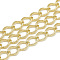 Unwelded Aluminum Curb Chains, Light Gold, 15.5x11x2mm