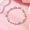 Synthetic Blue Lace Agate & Natural Cultured Freshwater Pearl & Beass Beads Stretch Bracelets for Women, Star, 1/4 inch(0.75cm), Inner Diameter: 2-3/8 inch(5.9cm)