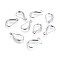 Brass Earring Hooks, with Horizontal Loop, Long-Lasting Plated, Platinum, 19.5x11x2.5mm, Hole: 2mm, 18 Gauge, Pin: 1mm
