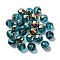 AB Color Plated Glass Beads, Faceted Round, Dark Cyan, 8x7mm, Hole: 1.5mm