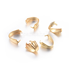 Защелкивающиеся дужки из нержавеющей стали 304, золотые, 10.5x10.5x5.5 мм, штифты : 1 мм