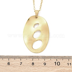 Овальные полые текстурированные подвески из нержавеющей стали 304&nbsp;NJEW-M096-24G