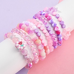 Наборы для самостоятельного изготовления браслетов из круглых акриловых бусин&nbsp;DIY-FS0008-77