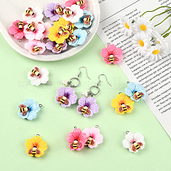 24 шт. 6 цвета непрозрачные подвески из смолы&nbsp;RESI-SC0006-46