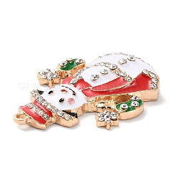 Рождественские подвески из цинкового сплава со стразами&nbsp;LS-PALLOY-K008-02D-KCG