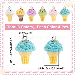 24шт 6 цвета непрозрачной смолы имитация еды подвески&nbsp;RESI-SC0002-85