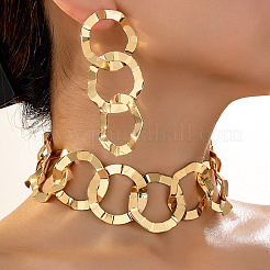 Комплекты из цепочки из сплава с звеньями и сережек-гвоздиков.&nbsp;FS-WGED5D3-01