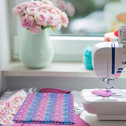 Полиэфирно-хлопковая ткань с рисунком рыбьей чешуи&nbsp;DIY-WH0430-114A