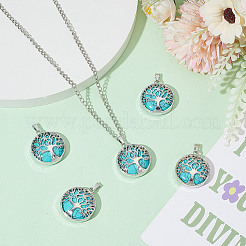 10 шт. синтетическая бирюза плоские круглые подвески&nbsp;G-AR0006-25A