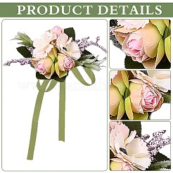 4 шт. шелковая ткань имитация розы корсажи на запястье&nbsp;AJEW-CP0008-48