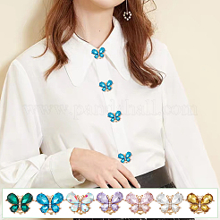 37 шт. запонки в форме бабочки из сплава со стразами и акриловыми пуговицами&nbsp;HJEW-PH02308