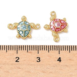 Подвески-соединители в виде черепахи из латуни с эмалью&nbsp;KK-H534-03G