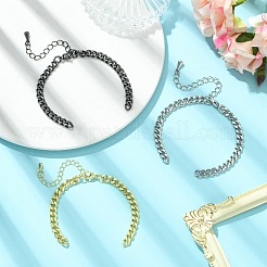 3шт 3 цвета латунная кубинская звеньевая цепь браслет изготовление&nbsp;FIND-CJ0004-99