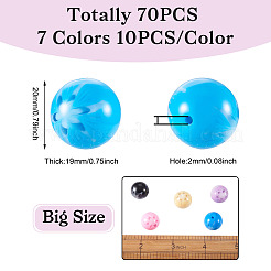 70шт 7 цвета цветок непрозрачные бусины из смолы&nbsp;RESI-TA0001-55