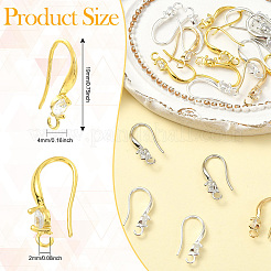 40 шт. 4-цветная латунная фурнитура для сережек-колец с микропаве из прозрачного кубического циркония&nbsp;KK-CJ0003-97