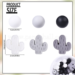 Кактус/круглые силиконовые бусины&nbsp;SIL-YW0001-50D