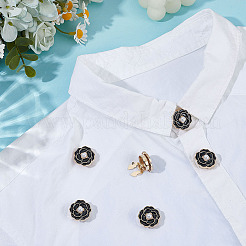 6 шт. запонки из сплава с цветочным узором из смолы&nbsp;FIND-ME0003-15G-01