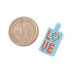 3 шт. прямоугольник из бисера с подвесками в виде слова «любовь»&nbsp;PALLOY-MZ01086