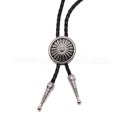 Выгравированное плоское круглое ожерелье из ларии для мужчин и женщин&nbsp;NJEW-WH0011-15AS