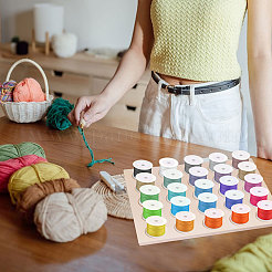 Деревянный поднос для пряжи AJEW-WH0473-44