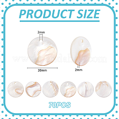 70шт подвески из натуральных белых ракушек&nbsp;SSHEL-UN0001-06