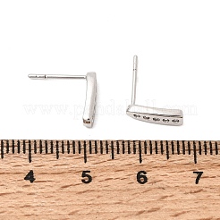 Серьги-гвоздики из латуни с микропаве из прозрачных кубических цирконий в форме капли&nbsp;EJEW-H180-26P