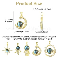 5 шт. 5 стиля латунные подвески с микропаве и кубическим цирконием&nbsp;KK-CJ0003-57