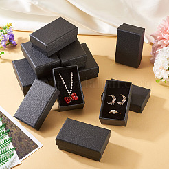 Личи текстурированная бумага ювелирные изделия кольца серьги коробки для хранения&nbsp;CON-TAC0001-22A