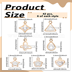 42шт 7 стиля стеклянные подвески со стразами&nbsp;FIND-LP0006-43