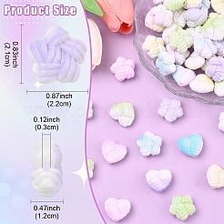 60 шт. 2 вида непрозрачных акриловых бусин с напылением&nbsp;OACR-YW0004-17