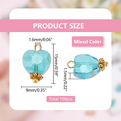 100шт гальванические стеклянные бусины подвески&nbsp;FIND-PH0008-59