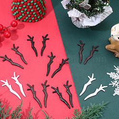 30 пара двухцветных пластиковых рожек-рогов в форме снеговика&nbsp;AJEW-GF0012-64A