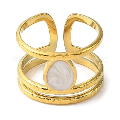 Открытое кольцо-манжета из нержавеющей стали 304 с ионным покрытием (IP) для женщин&nbsp;RJEW-F166-15G-01