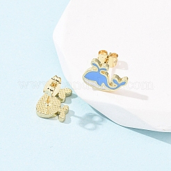 Серьги-гвоздики из латуни&nbsp;LS-EJEW-B152-01G-03