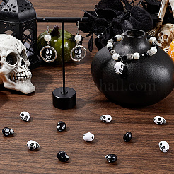 160шт 2 цвета непрозрачные акриловые бусины&nbsp;MACR-SC0001-65