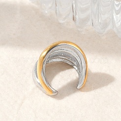 Двухслойные серьги-каффы из нержавеющей стали 304 в форме буквы С&nbsp;EJEW-M073-10PG-01