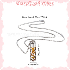 2 шт. 2 стиля антикоррозийных мини-ожерелья в виде полых колонн из нержавеющей стали в виде флаконов духов&nbsp;NJEW-DR0001-02C