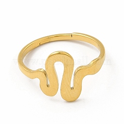 Ионное покрытие (IP) 304 нержавеющая сталь змея регулируемое кольцо для женщин&nbsp;LS-RJEW-B027-25G