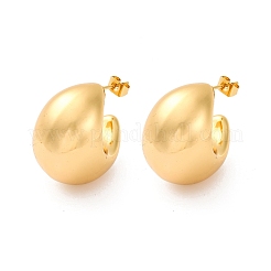 Серьги-гвоздики из нержавеющей стали 304 в форме луны&nbsp;EJEW-A125-23G