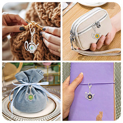 16 шт. 8 подвески ручной работы в стиле миллефиори и сплава&nbsp;HJEW-TAC0125