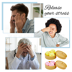 2 набор 2 цветов tpr имитация паровой плюшевой булочки игрушка для снятия стресса&nbsp;AJEW-DR0001-38