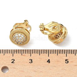 Серьги-клипсы из латунного микро-паве с прозрачными фианитами&nbsp;EJEW-A132-02B-G